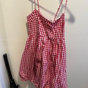 Abercrombie & Fitch Red Gingham Mini Dress